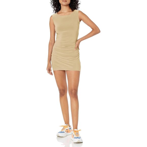 Norma Kamali Sleeveless Pickleball Mini Dress in Sand Medium New Womens - Picture 11 of 16